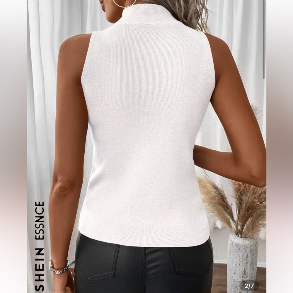 White Sleeveless Top - Picture 2 of 4
